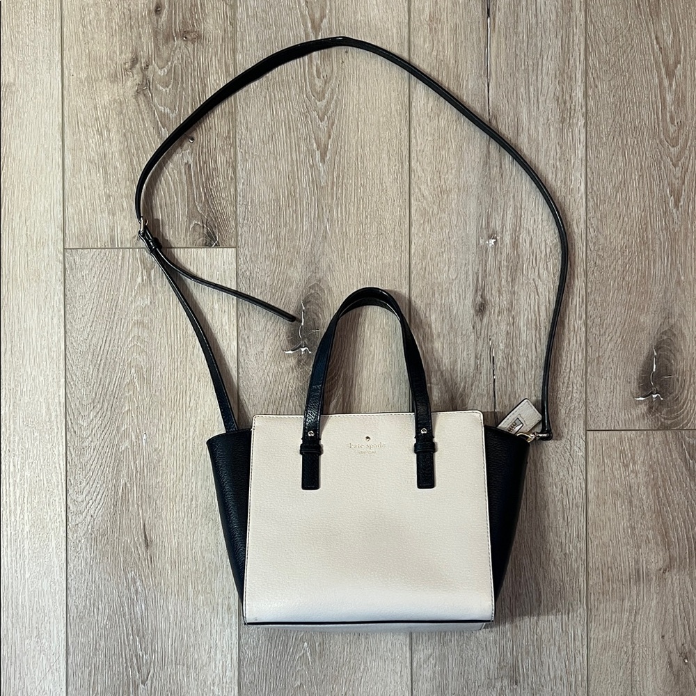Kate Spade New York ~Small Black and Cream Satchel in great condition